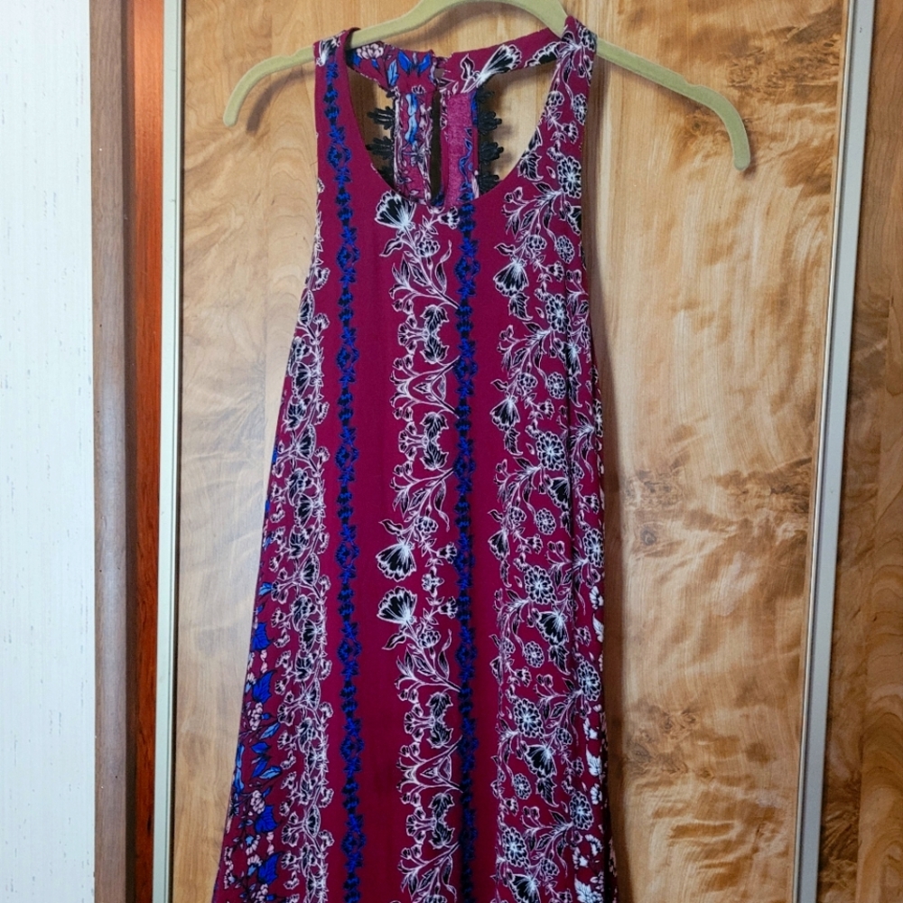 Alya floral print dress with lace trim